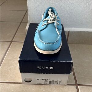 Sperry Blue Moccasin Boat Shoes